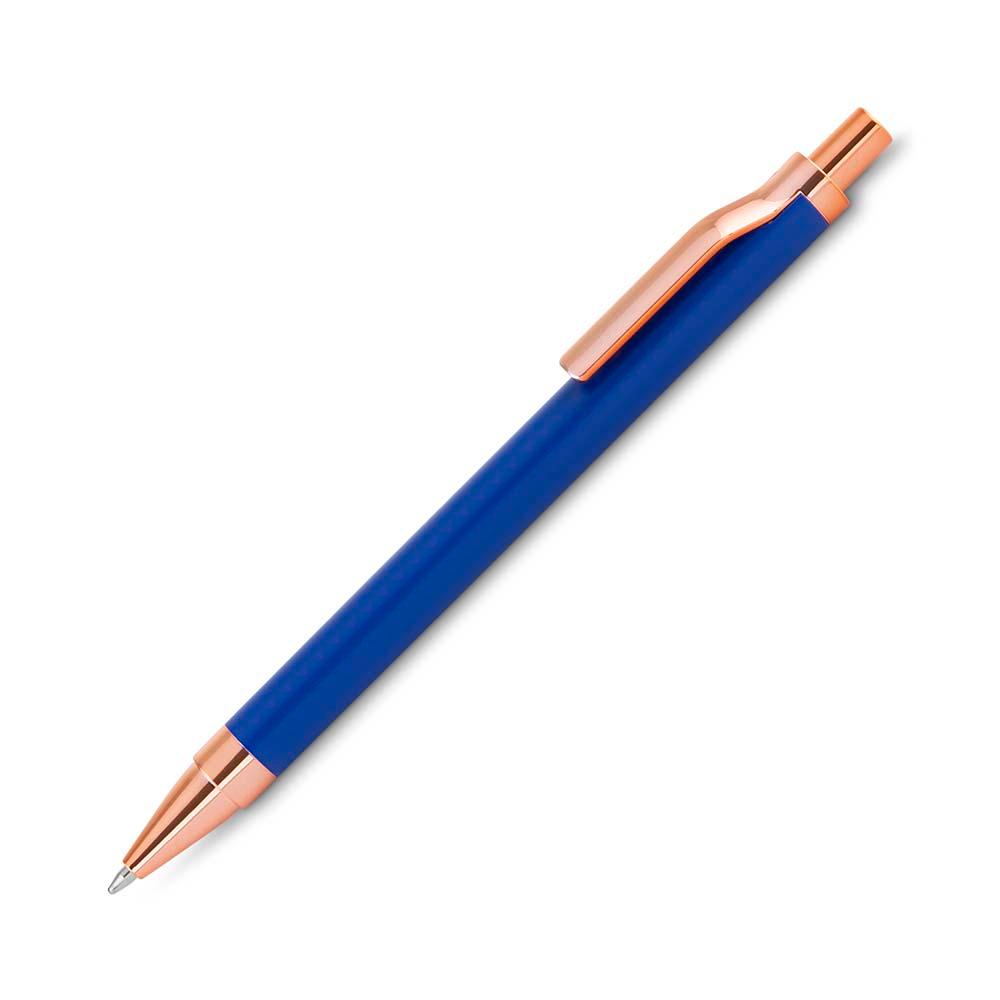 Caneta metálica DI1893 na cor Azul, brinde personalizado Sky Brindes