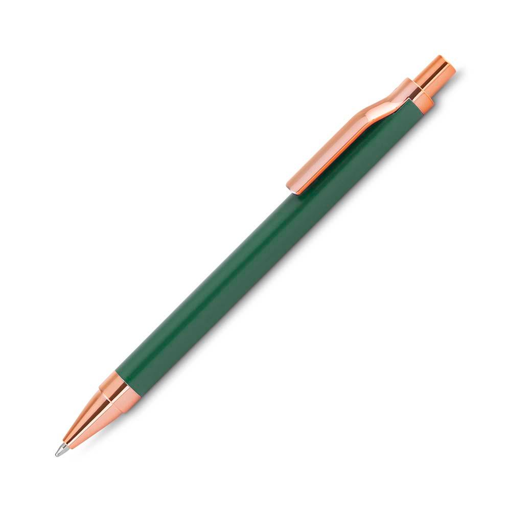 Caneta metálica DI1893 na cor Verde, brinde personalizado Sky Brindes