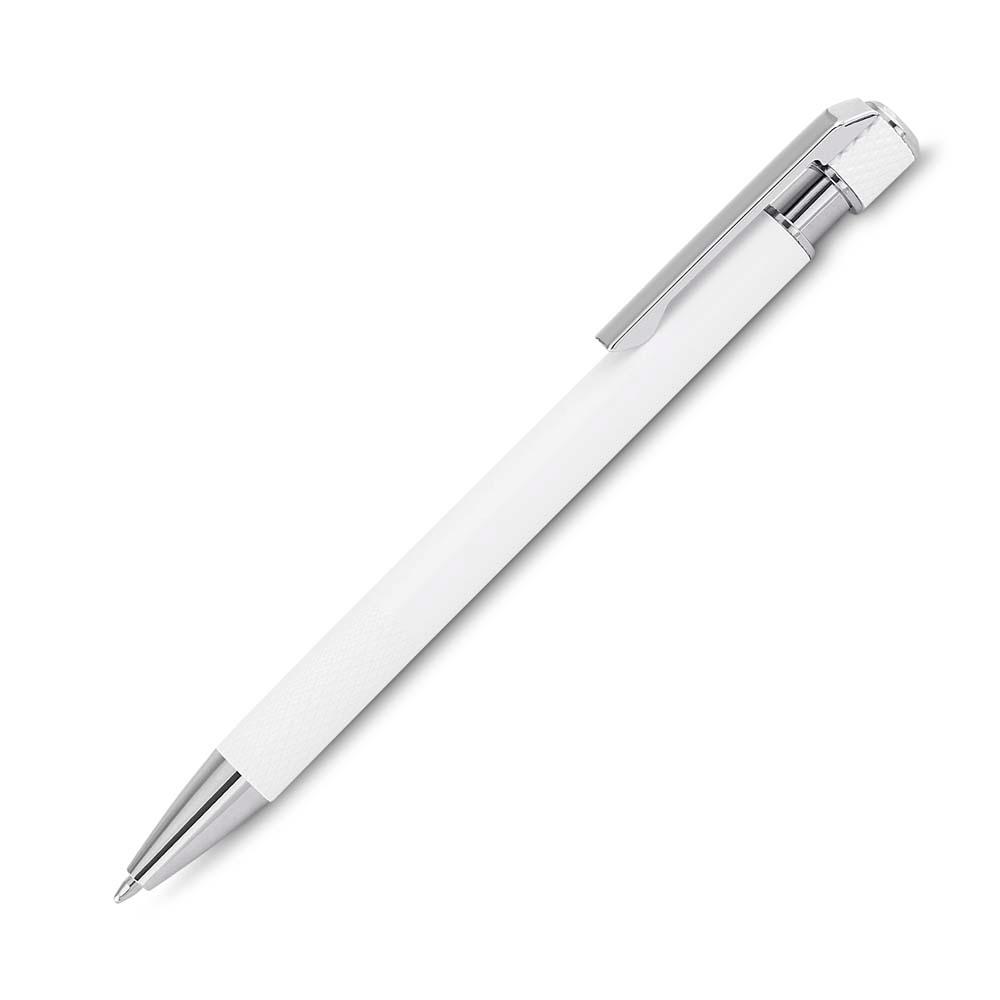 Caneta metálica DI1894 na cor Branco, brinde personalizado Sky Brindes