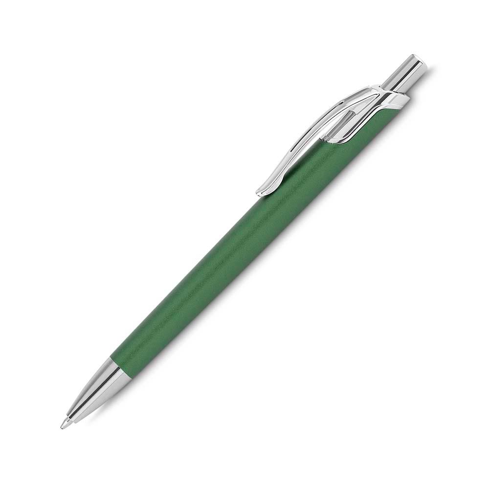 Caneta metálica DI1895 na cor Verde, brinde personalizado Sky Brindes