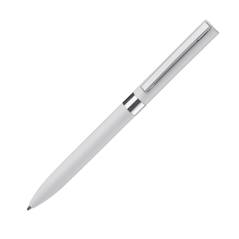 Caneta metálica DI1897 na cor Branco, brinde personalizado Sky Brindes