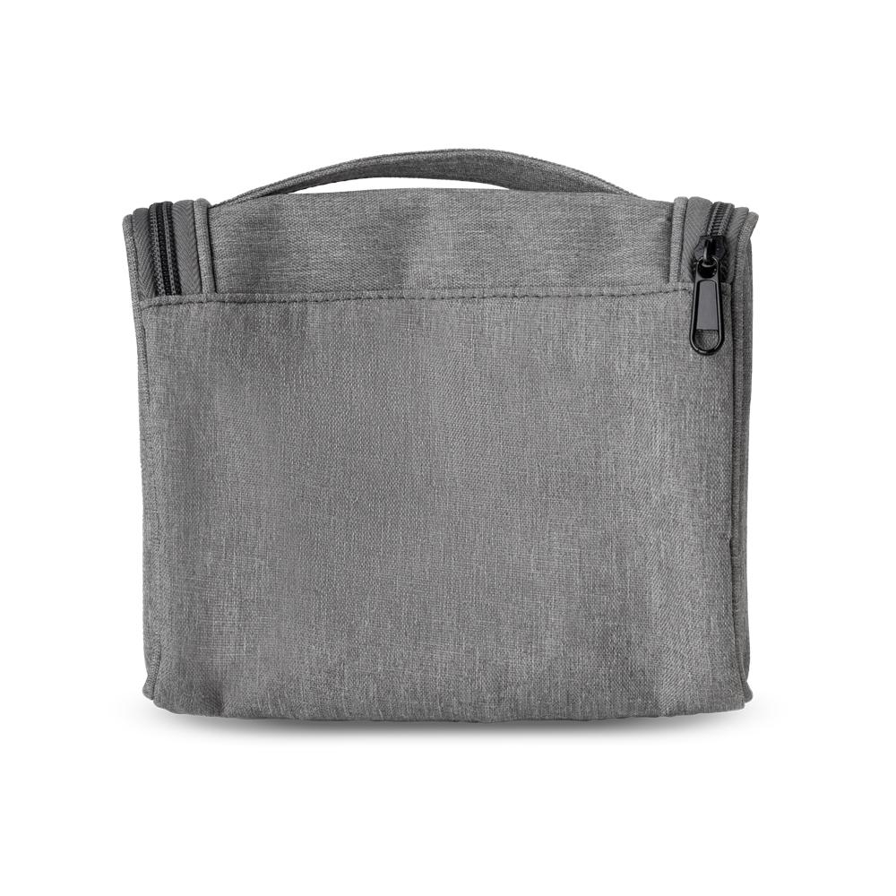 Necessaire em poliéster 300d (18x16x6cm) DI1915 na cor Cinza, brinde personalizado Sky Brindes