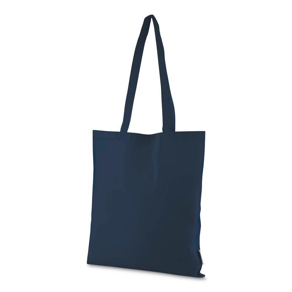 Sacola em algodão reciclável 140gm² DI1924 na cor Azul escuro, brinde personalizado Sky Brindes
