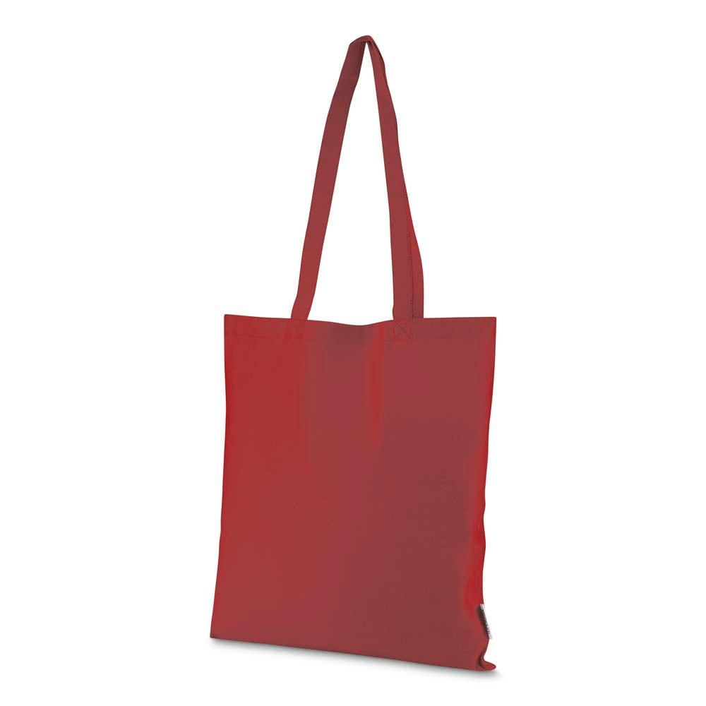 Sacola em algodão reciclável 140gm² DI1924 na cor Vermelho, brinde personalizado Sky Brindes