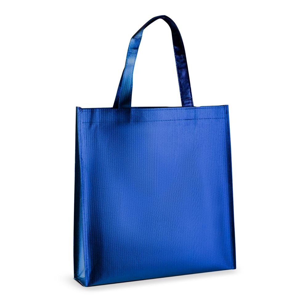 Sacola em tnt laminado 90gm² (34x35x8cm) DI1926 na cor Azul, brinde personalizado Sky Brindes