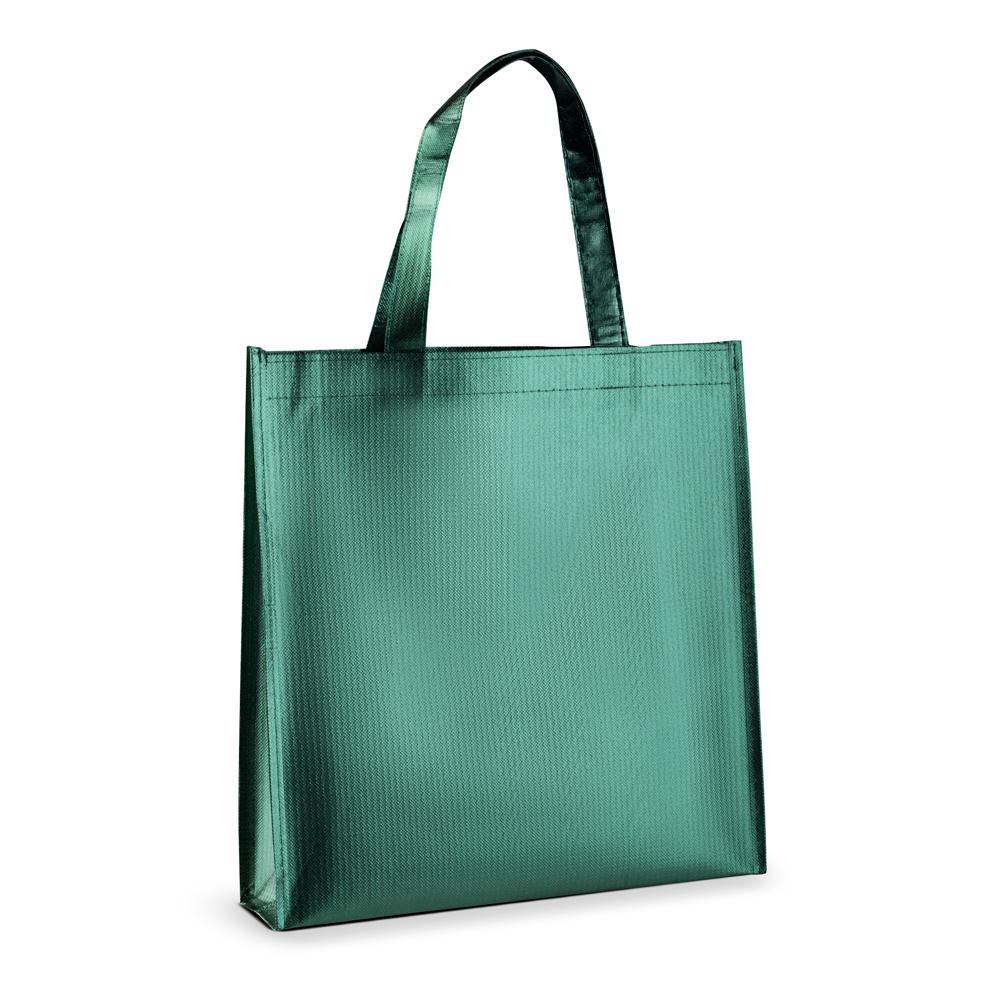 Sacola em tnt laminado 90gm² (34x35x8cm) DI1926 na cor Prata, brinde personalizado Sky Brindes