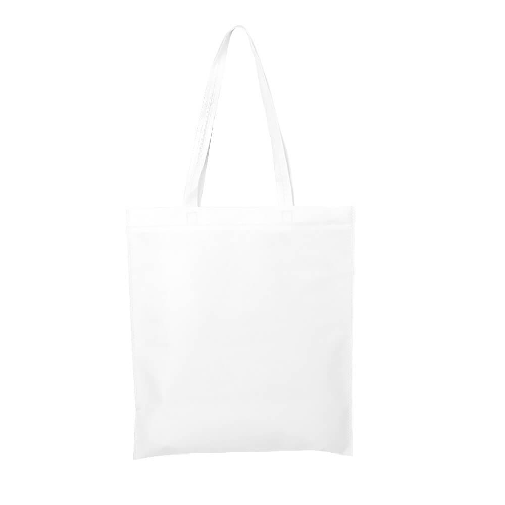 Sacola tnt 100gm² DI1929 na cor Branco, brinde personalizado Sky Brindes