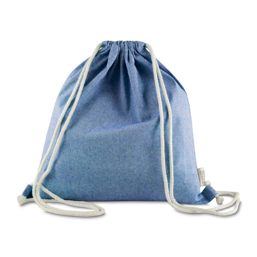 Sacolamochila em algodão mescla reciclado 140gm² DI1933 na cor Bege, brinde personalizado Sky Brindes
