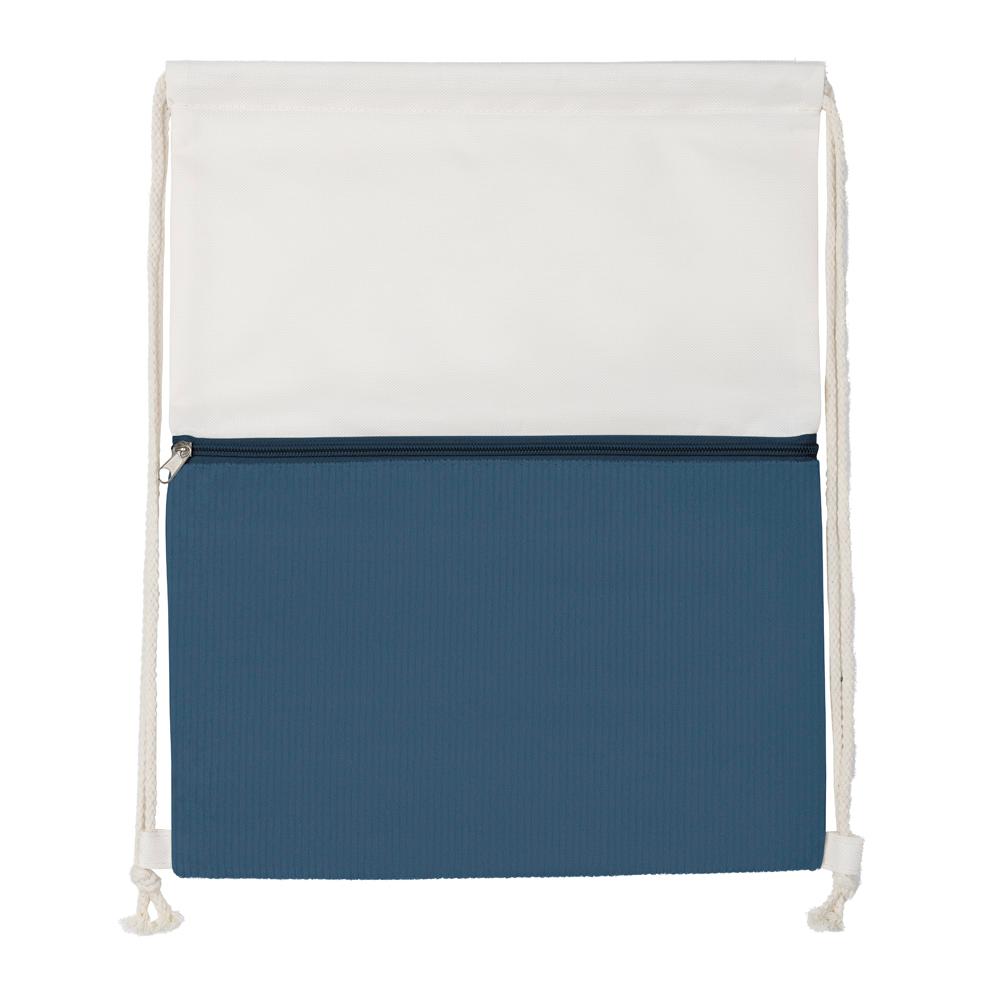 Sacolamochila em poliéster e veludo (41x34,4cm) DI1935 na cor Azul, brinde personalizado Sky Brindes