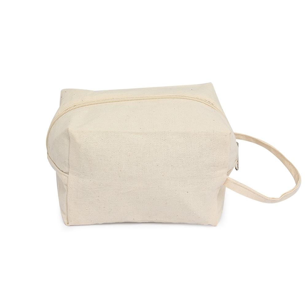 Necessaire algodão DI1946 na cor Bege, brinde personalizado Sky Brindes