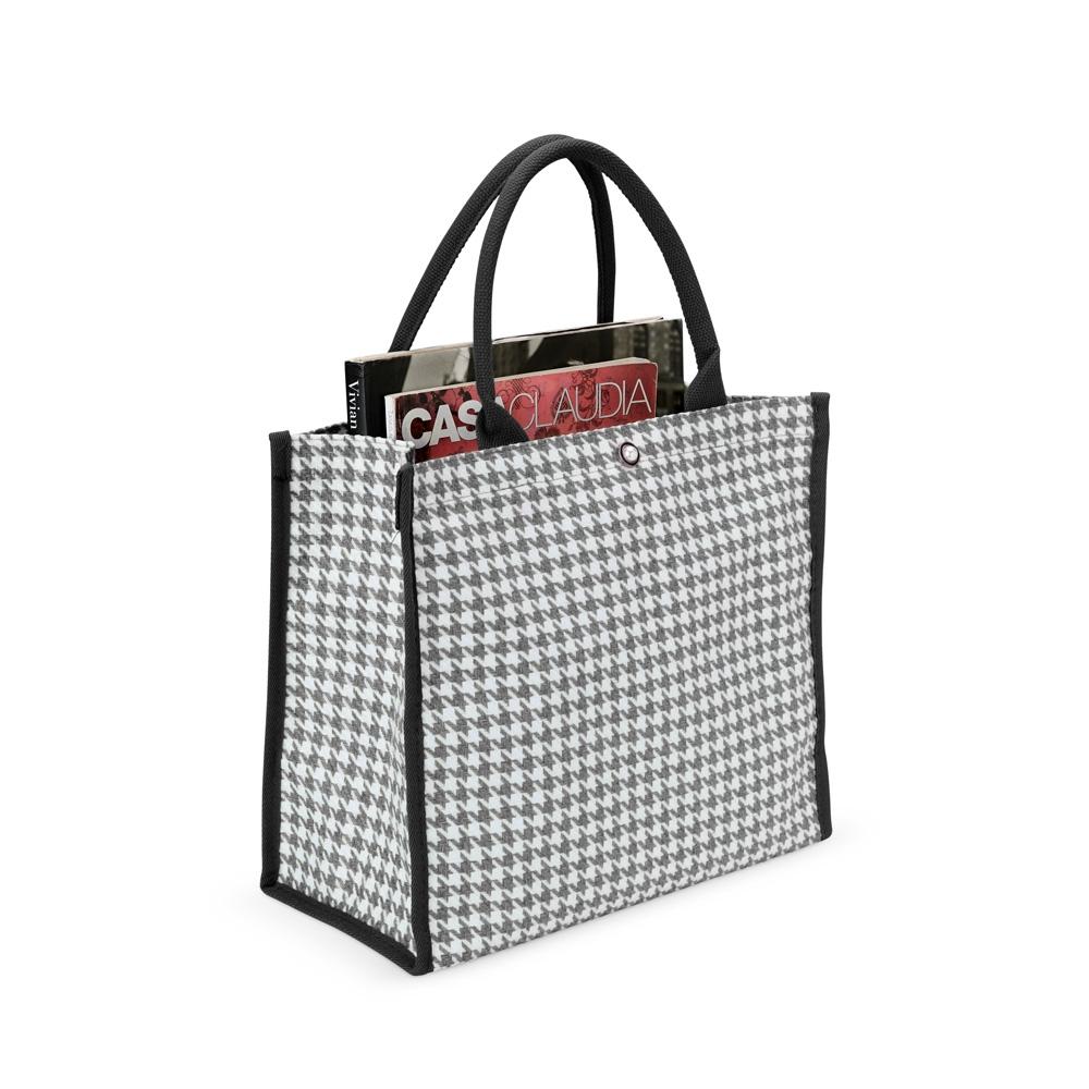 Sacola de poliéster DI1949 na cor Vermelho e inox, brinde personalizado Sky Brindes