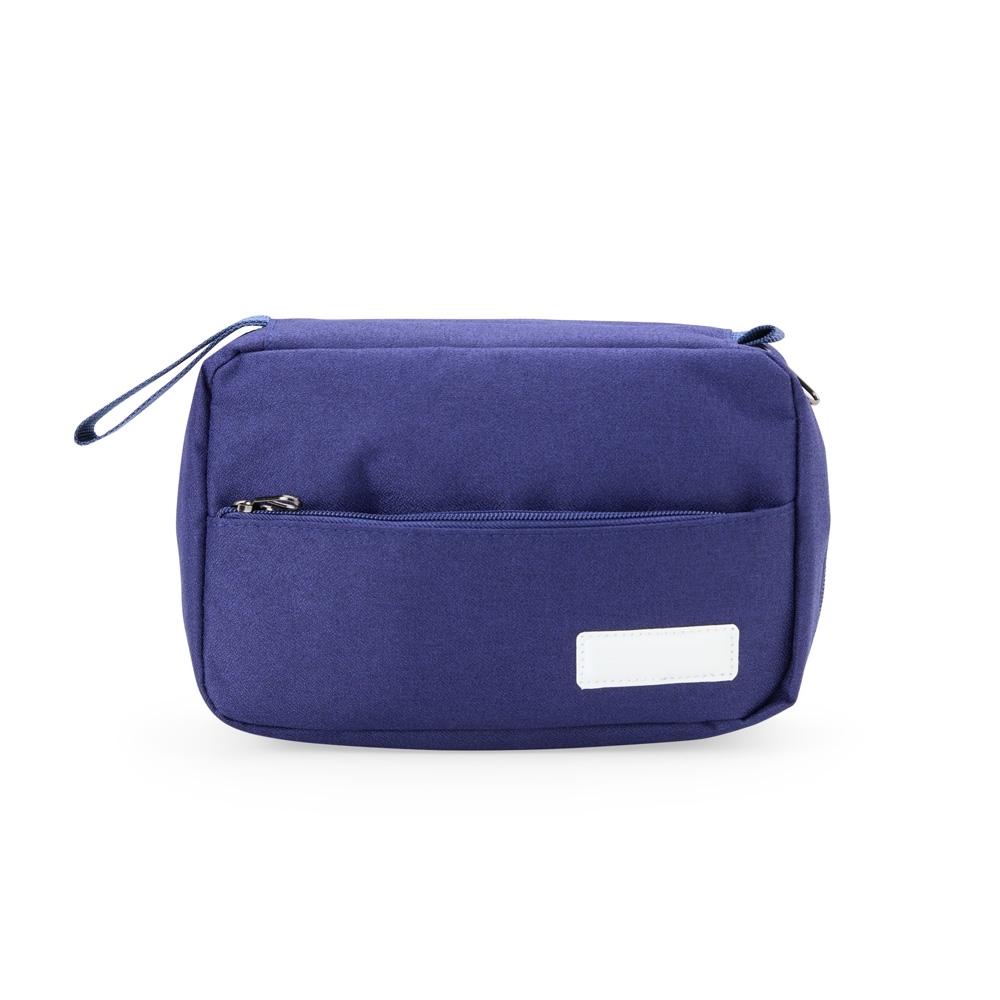 Nécessaire com 3 compartimentos DI1954 na cor Azul escuro, brinde personalizado Sky Brindes