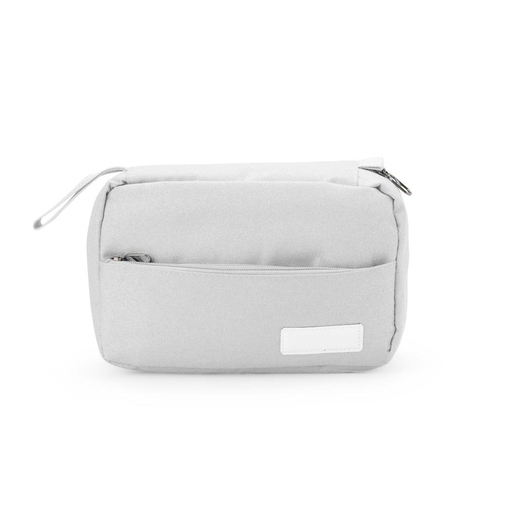 Nécessaire com 3 compartimentos DI1954 na cor Cinza, brinde personalizado Sky Brindes