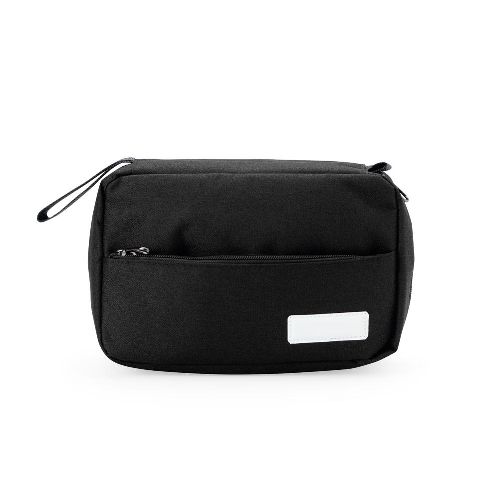 Nécessaire com 3 compartimentos DI1954 na cor Preto, brinde personalizado Sky Brindes
