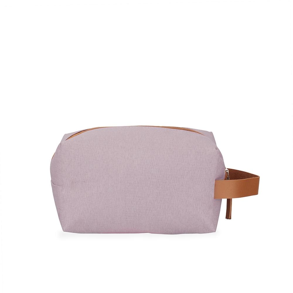 Nécessaire nylon DI1961 na cor Rosa e marrom, brinde personalizado Sky Brindes
