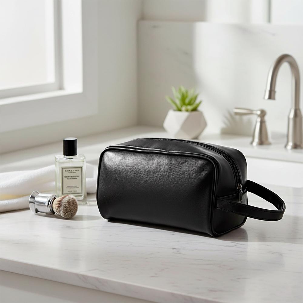 Nécessaire pu DI1971 na cor Preto e preto, brinde personalizado Sky Brindes