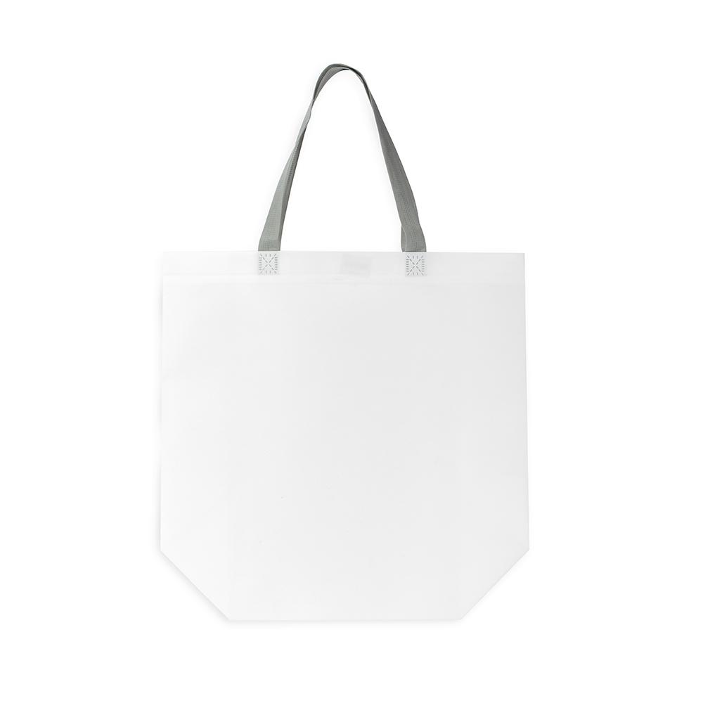 Sacola tnt laminado DI1975 na cor Branco e prata, brinde personalizado Sky Brindes