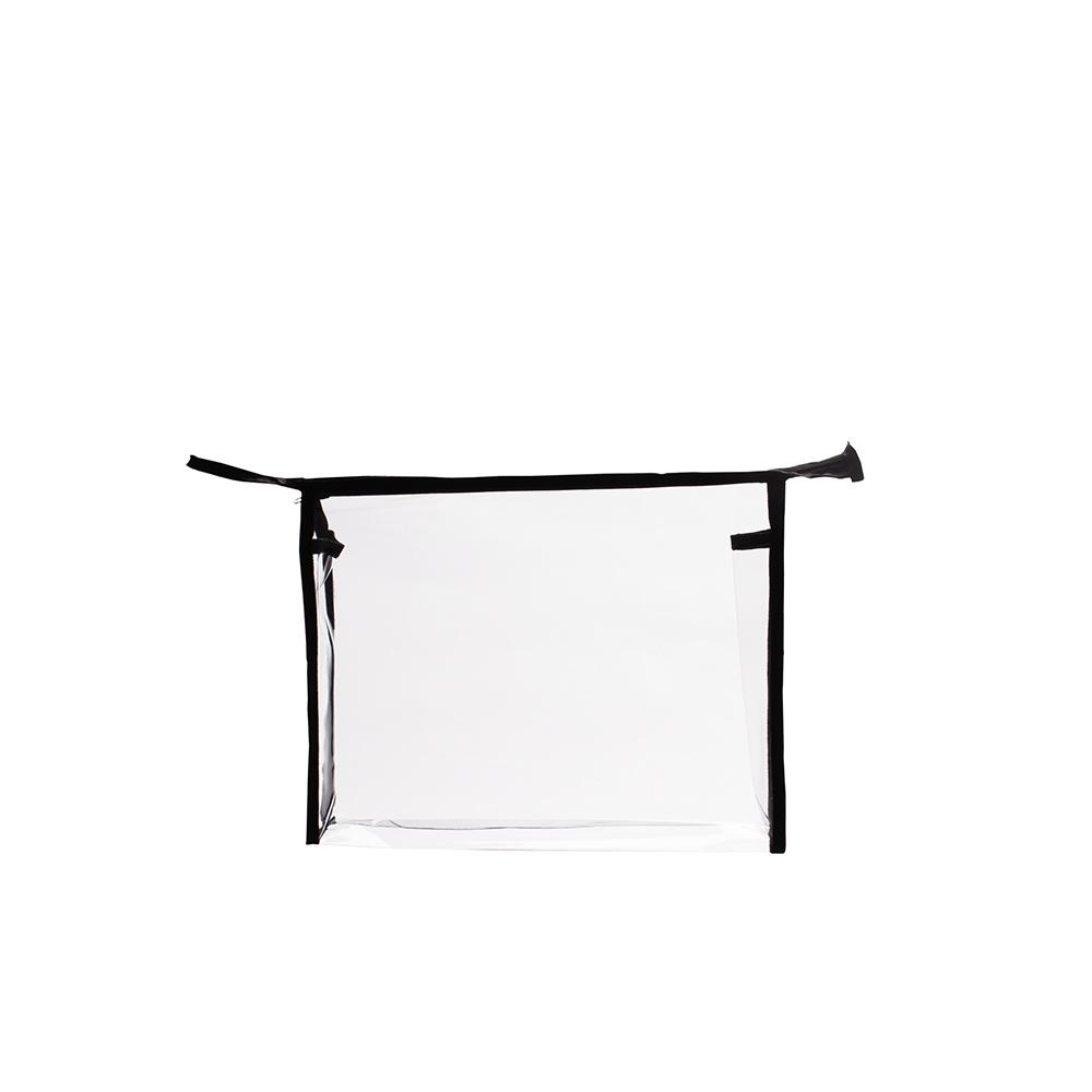 Nécessaire pvc DI1976 na cor Transparente e preto, brinde personalizado Sky Brindes