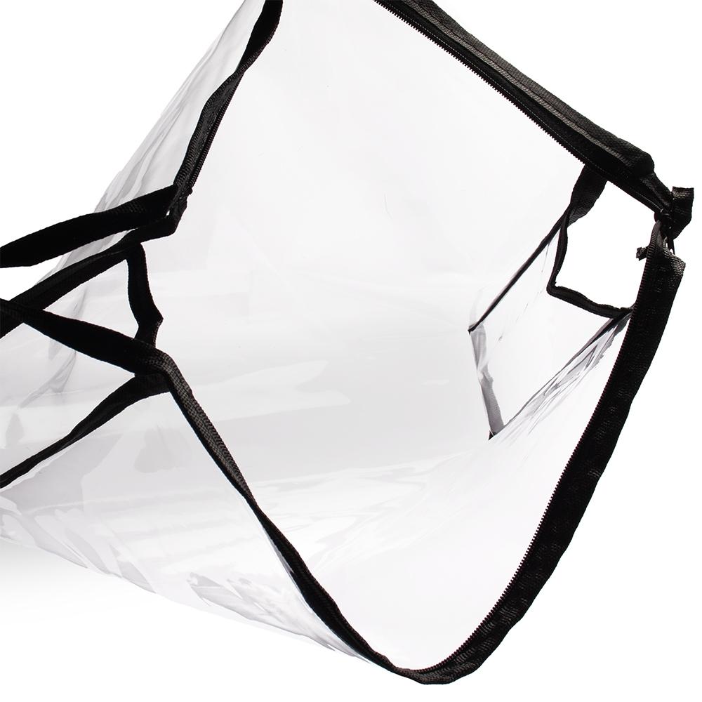 Nécessaire pvc DI1976 na cor Transparente e preto, brinde personalizado Sky Brindes