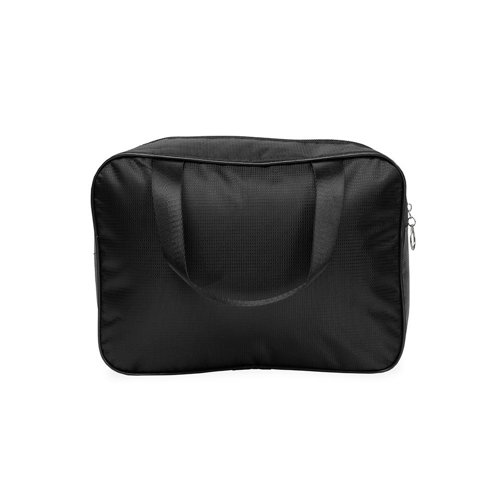 Nécessaire poliéster DI1977 na cor Preto, brinde personalizado Sky Brindes
