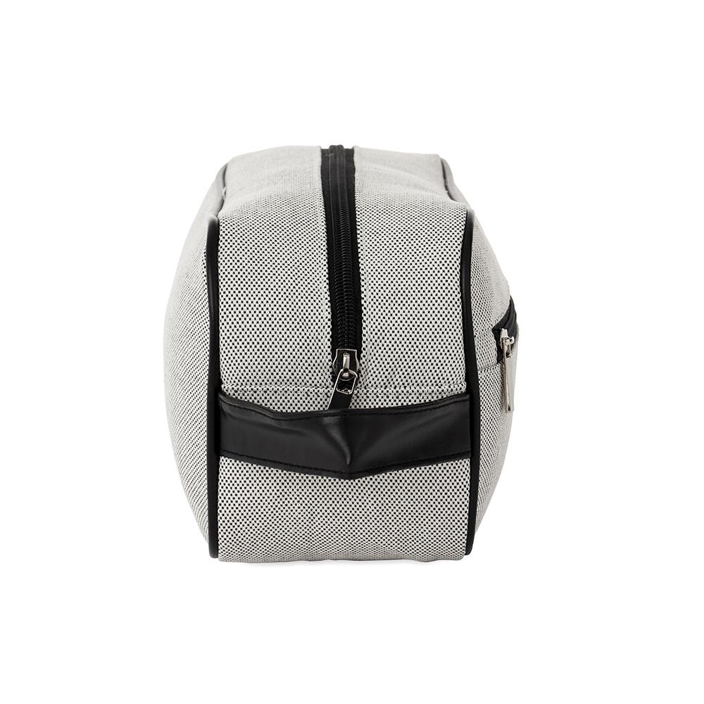 Nécessaire lona DI1981 na cor Branco e preto, brinde personalizado Sky Brindes
