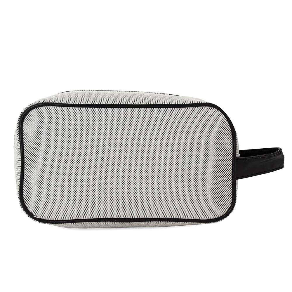 Nécessaire lona DI1981 na cor Branco e preto, brinde personalizado Sky Brindes