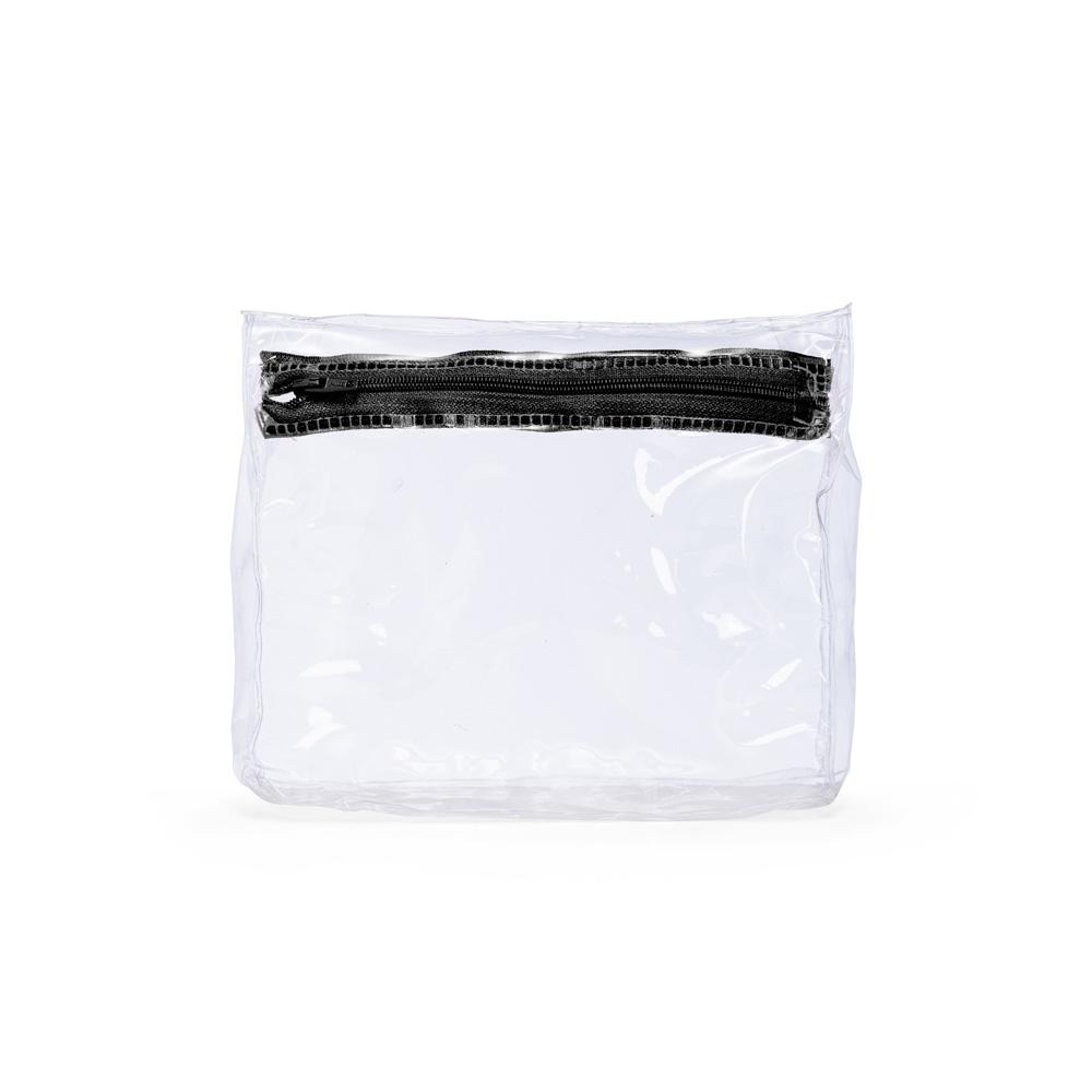 Nécessaire pvc DI1984 na cor Transparente e preto, brinde personalizado Sky Brindes