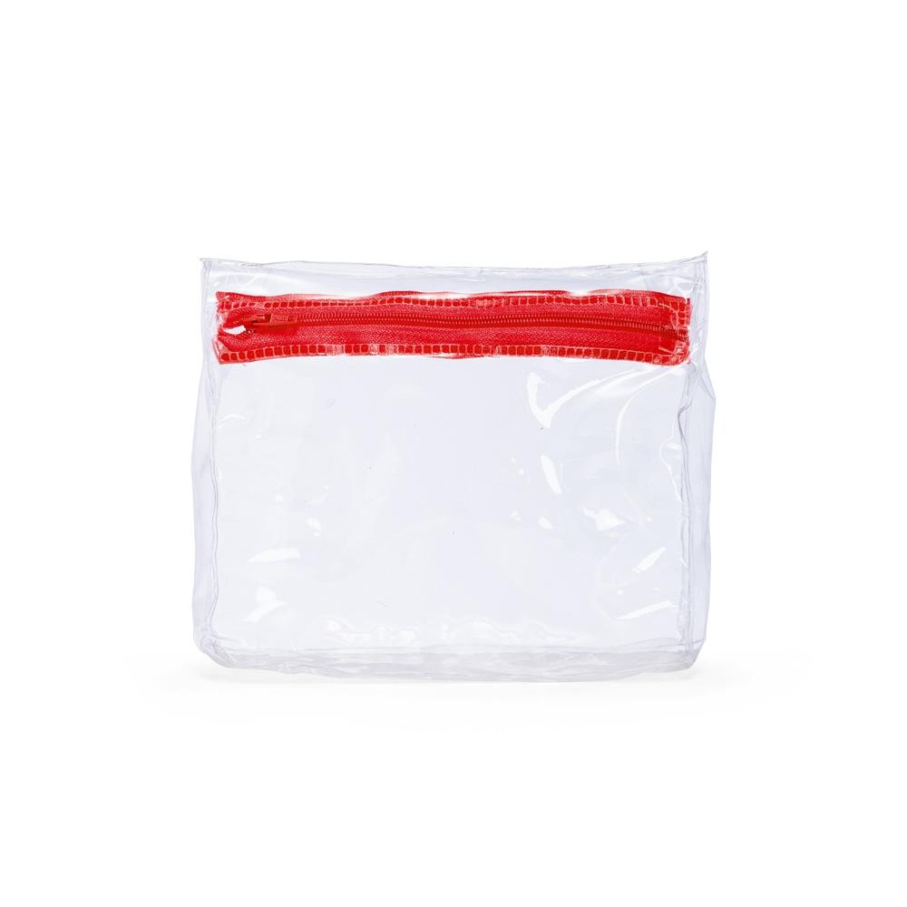 Nécessaire pvc DI1984 na cor Verde e transparente, brinde personalizado Sky Brindes
