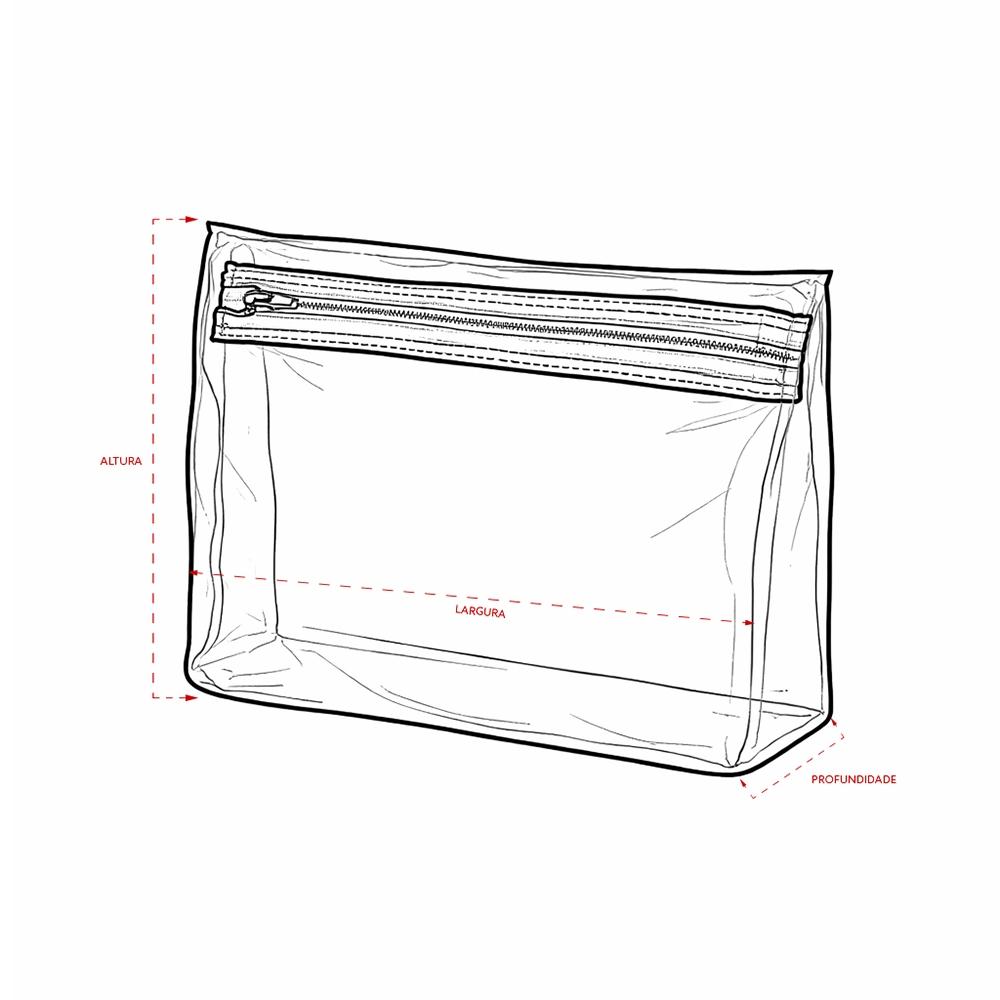 Nécessaire pvc DI1984 na cor Verde e transparente, brinde personalizado Sky Brindes