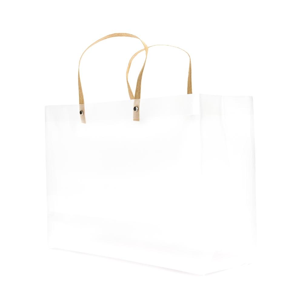 Sacola plástica DI1987 na cor Transparente, brinde personalizado Sky Brindes
