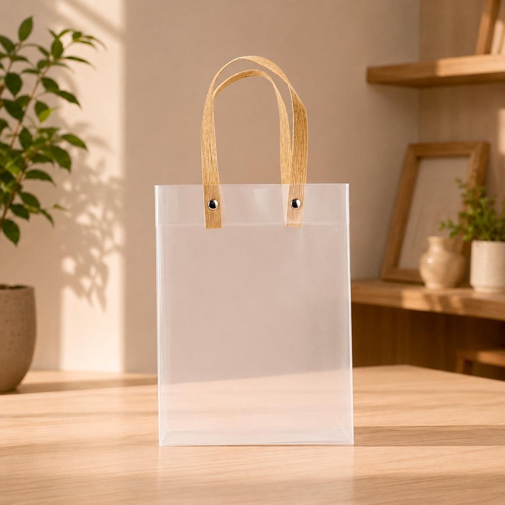 Sacola plástica DI1988 na cor Transparente, brinde personalizado Sky Brindes