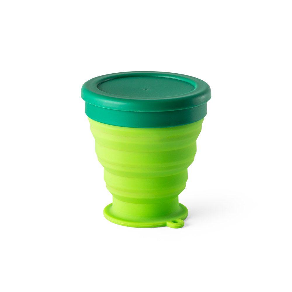 Copo Retrátill 240ml DR1226 na cor Verde claro, brinde personalizado Sky Brindes