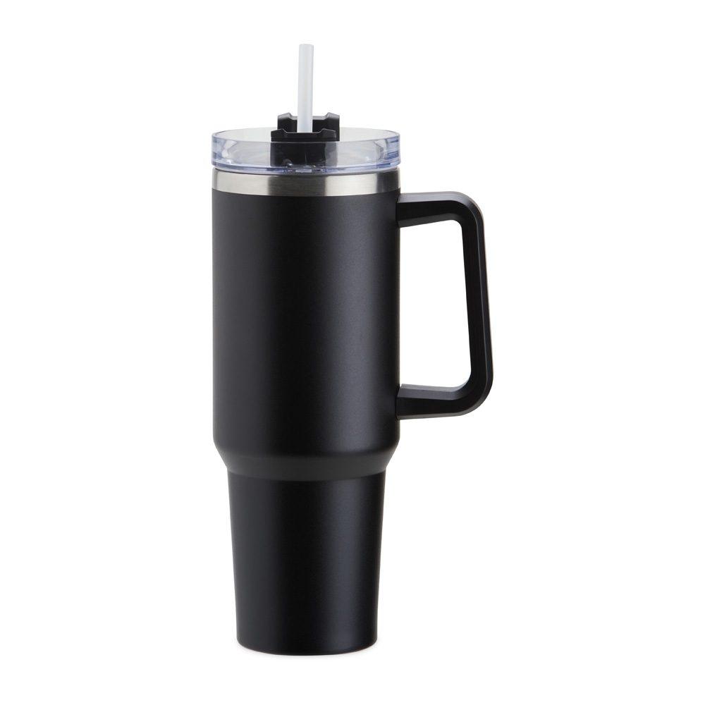 Caneca Térmica 1,2 Litros DR1638 na cor Preto, brinde personalizado Sky Brindes