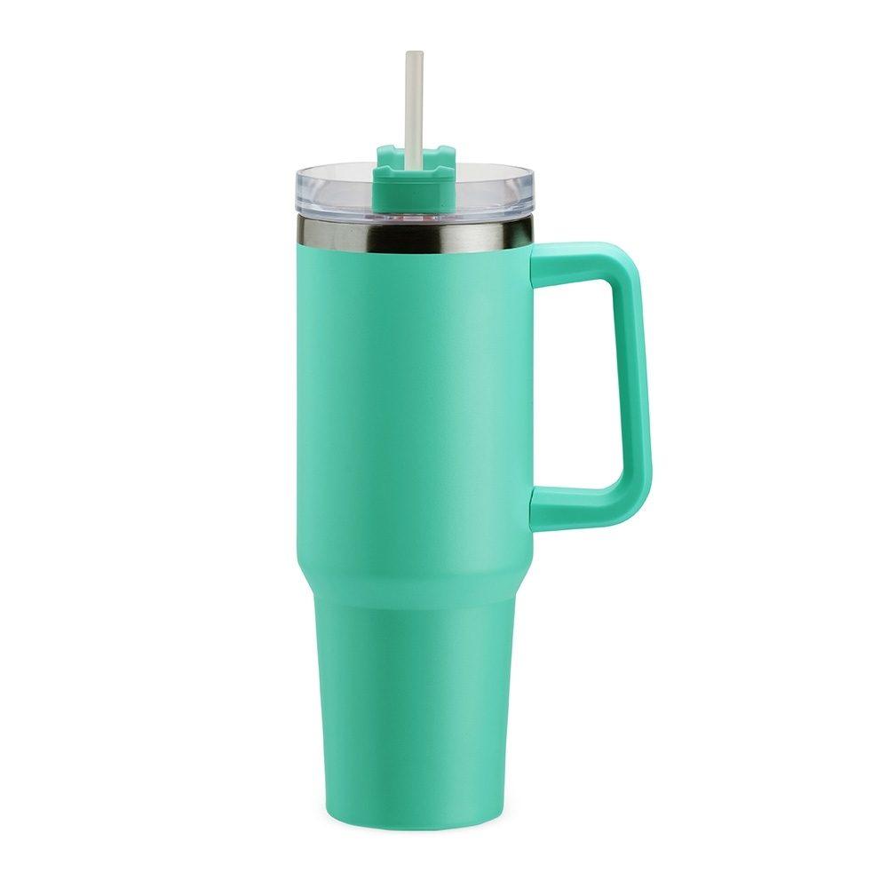 Caneca Térmica 1,2 Litros DR1638 na cor Turquesa, brinde personalizado Sky Brindes