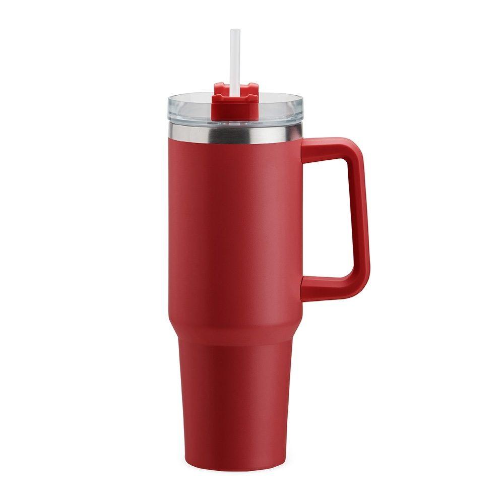 Caneca Térmica 1,2 Litros DR1638 na cor Vermelho, brinde personalizado Sky Brindes