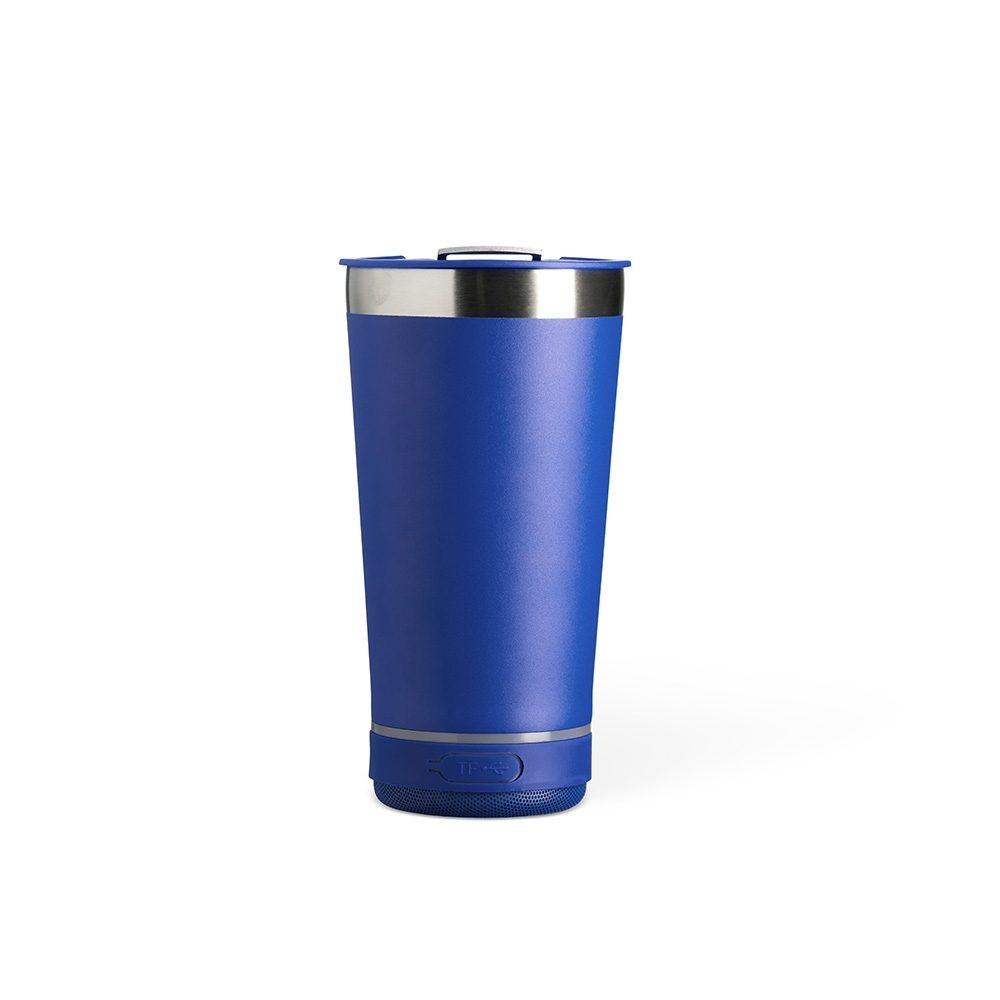 Copo Térmico 400ml com Caixa de Som DR1663 na cor Azul, brinde personalizado Sky Brindes
