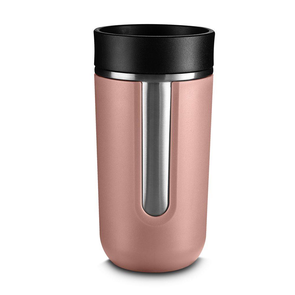 Copo Térmico de 400ml DR1665 na cor Rosa, brinde personalizado Sky Brindes