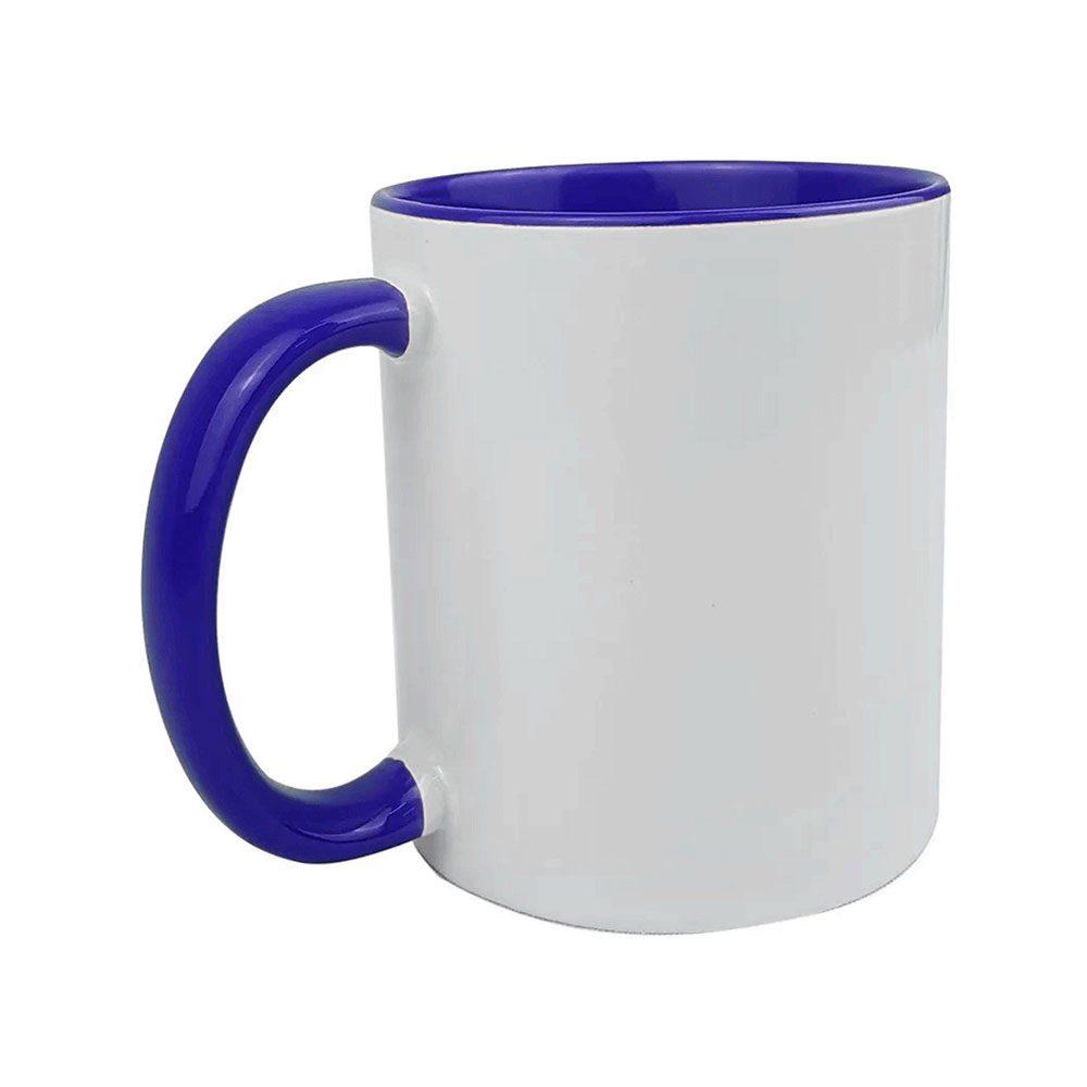 Caneca Cerâmica 325ml DR1682 na cor Azul escuro, brinde personalizado Sky Brindes