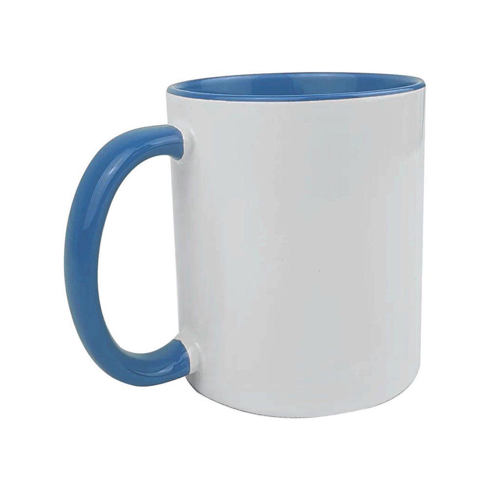 Caneca Cerâmica 325ml DR1682 na cor Azul, brinde personalizado Sky Brindes