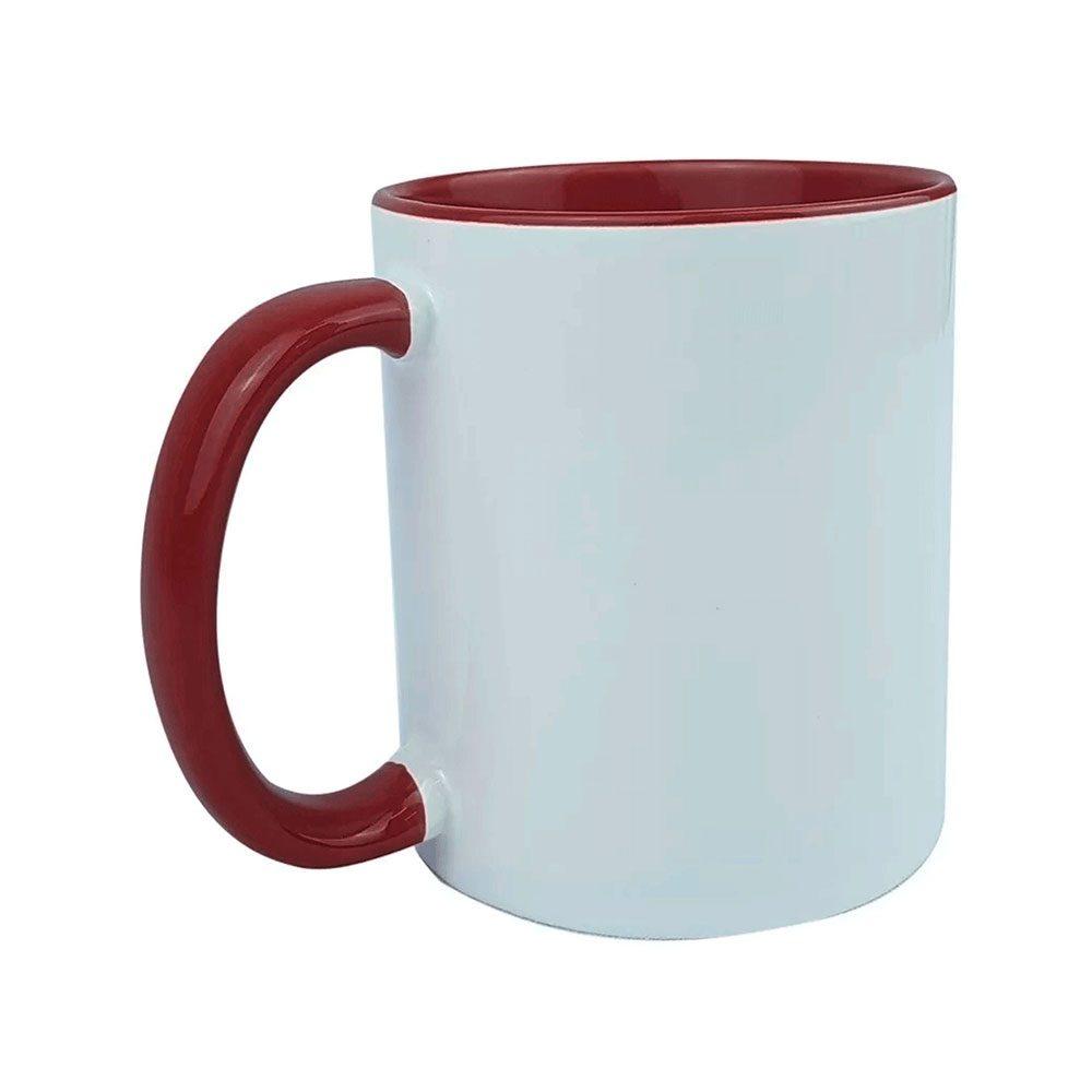 Caneca Cerâmica 325ml DR1682 na cor Bordo, brinde personalizado Sky Brindes