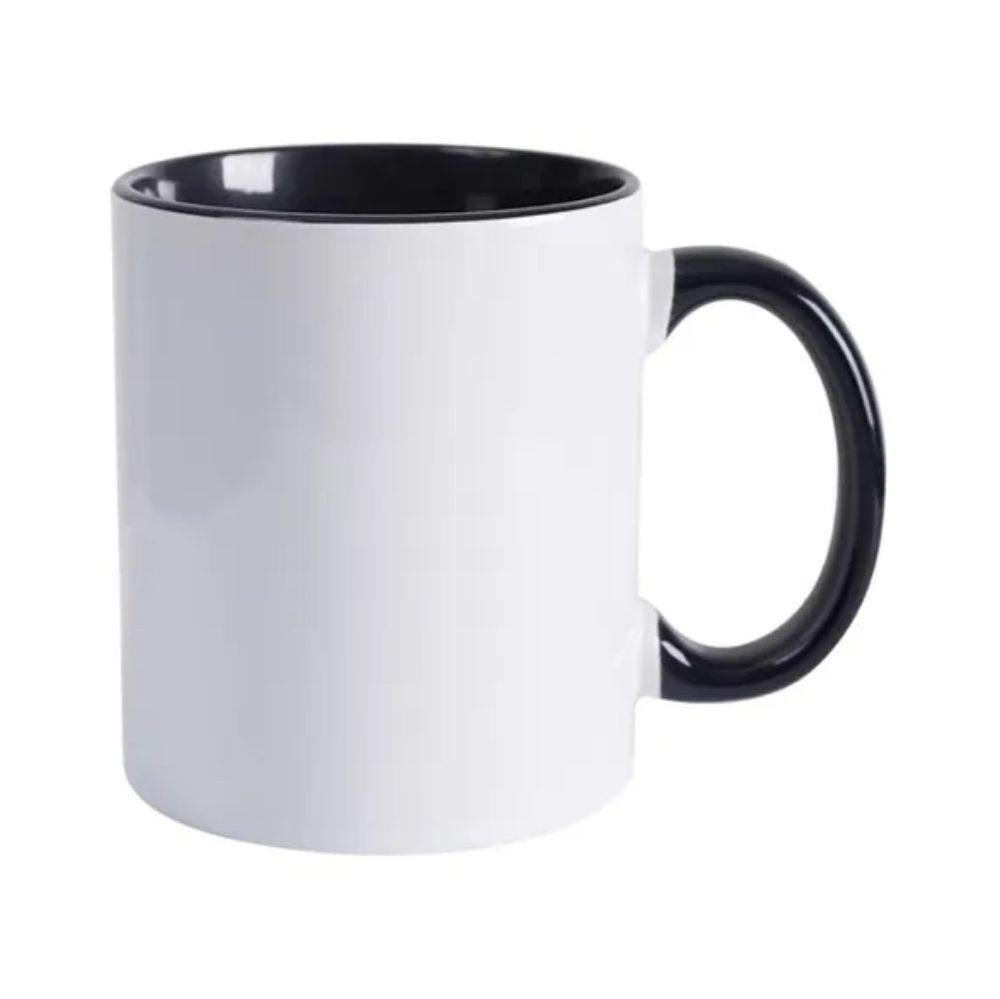 Caneca Cerâmica 325ml DR1682 na cor Preto, brinde personalizado Sky Brindes