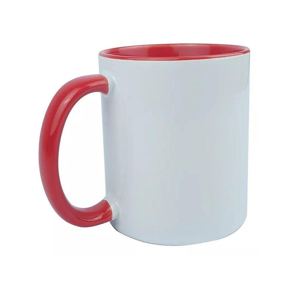 Caneca Cerâmica 325ml DR1682 na cor Vermelho, brinde personalizado Sky Brindes
