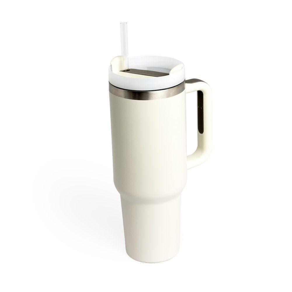 Caneca Térmica 1,2 Litros DR1703 na cor Creme, brinde personalizado Sky Brindes