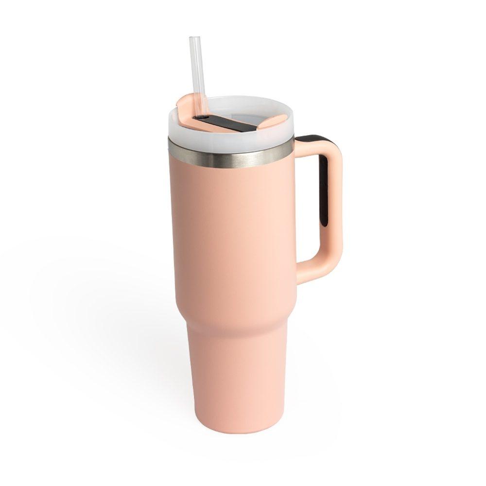Caneca Térmica 1,2 Litros DR1703 na cor Rosa claro, brinde personalizado Sky Brindes