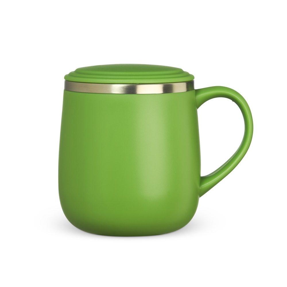 Caneca Inox 370ml DR1712 na cor Verde, brinde personalizado Sky Brindes