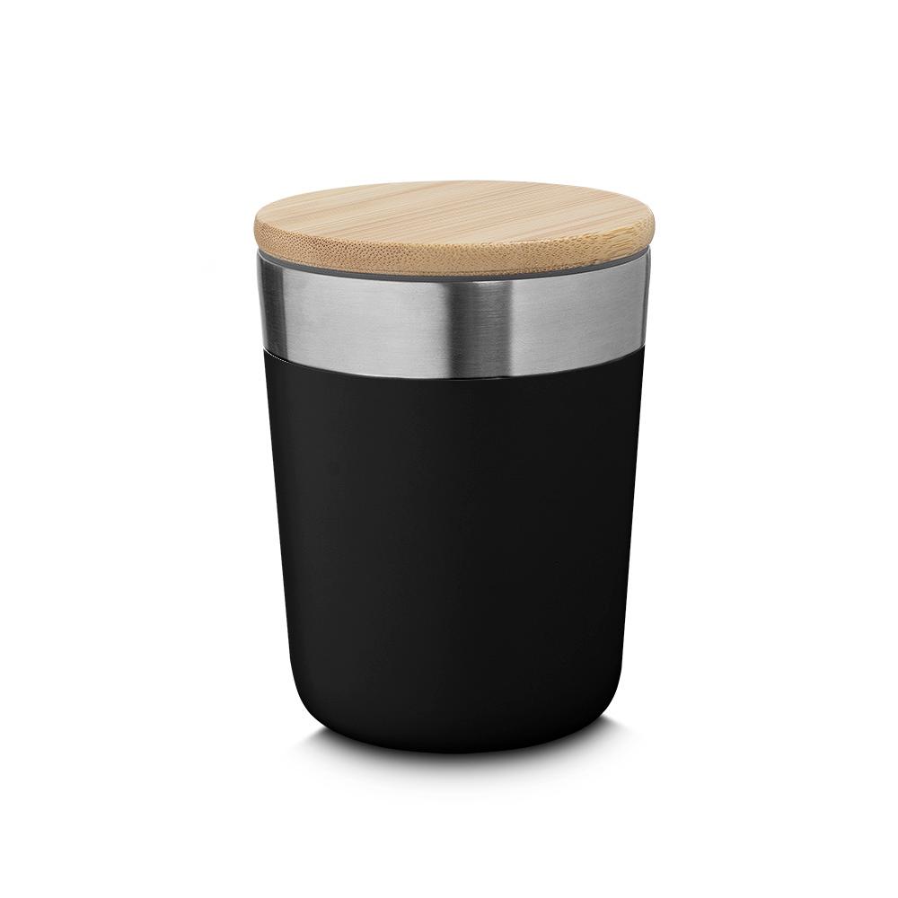 Copo Térmico 300ml DR1716 na cor Preto, brinde personalizado Sky Brindes