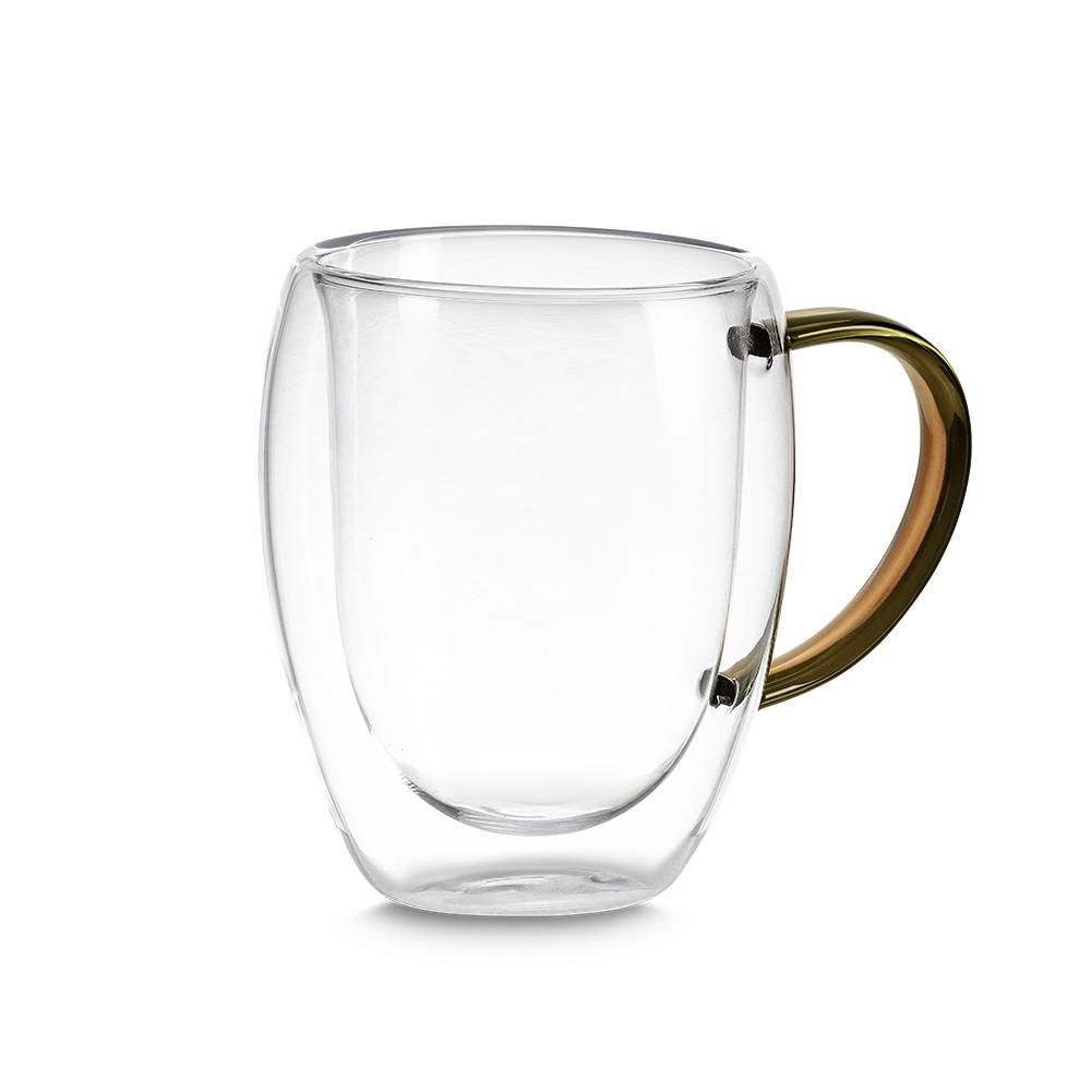 Caneca de Vidro 350ml DR1719 na cor Café, brinde personalizado Sky Brindes