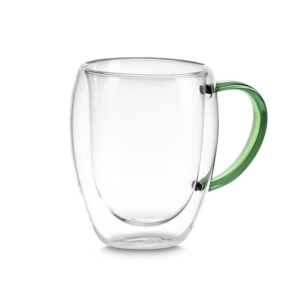 Caneca de Vidro 350ml DR1719 na cor Verde, brinde personalizado Sky Brindes