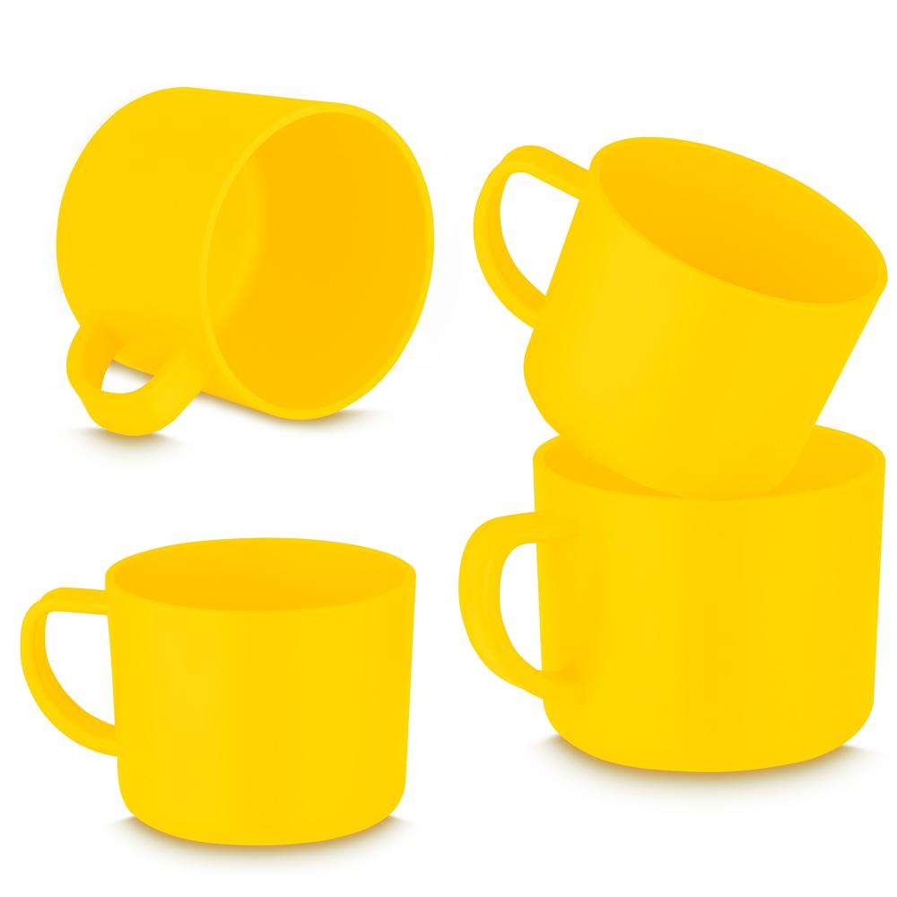 Conjunto 4 Xícaras 210ml DR1733 na cor Amarelo, brinde personalizado Sky Brindes