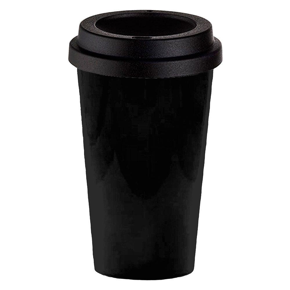 Copo plástico PP 430ml DR1745 na cor Preto, brinde personalizado Sky Brindes